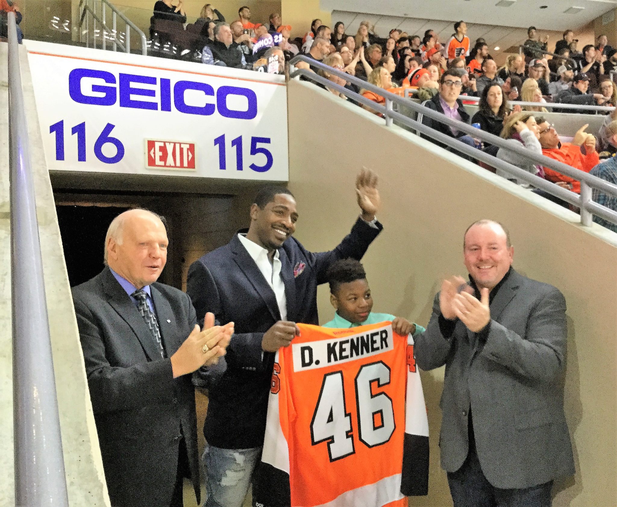 Bob Kelly, Flyers Alumni, David Kenner & son, John Doyle, PHLY Employee